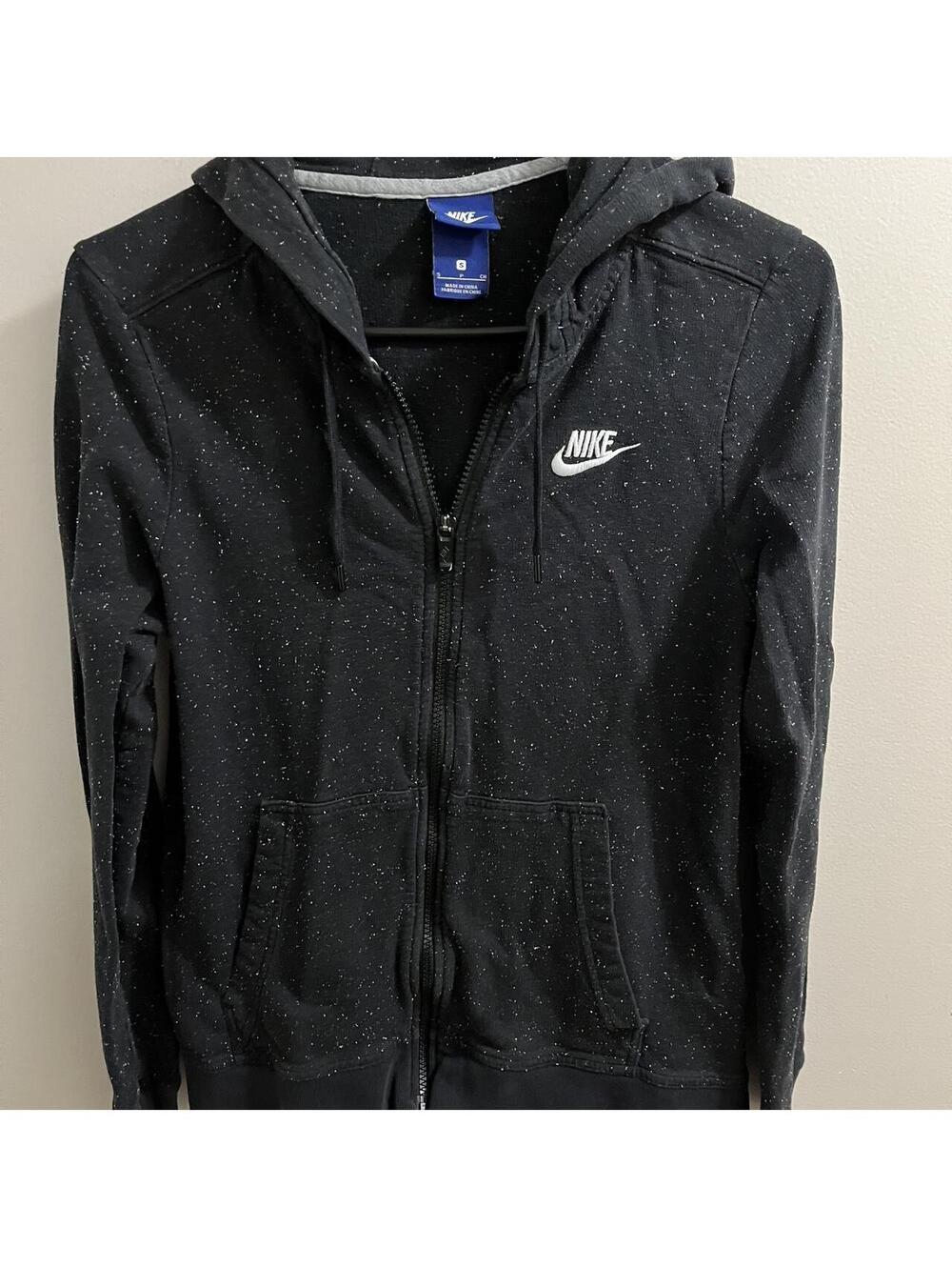 Nike black confetti zip-up hoodie #hoodie